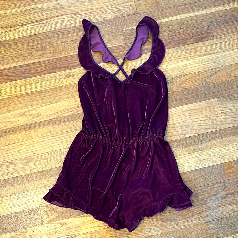 Victoria’s Secret velvet pajama romper XS
